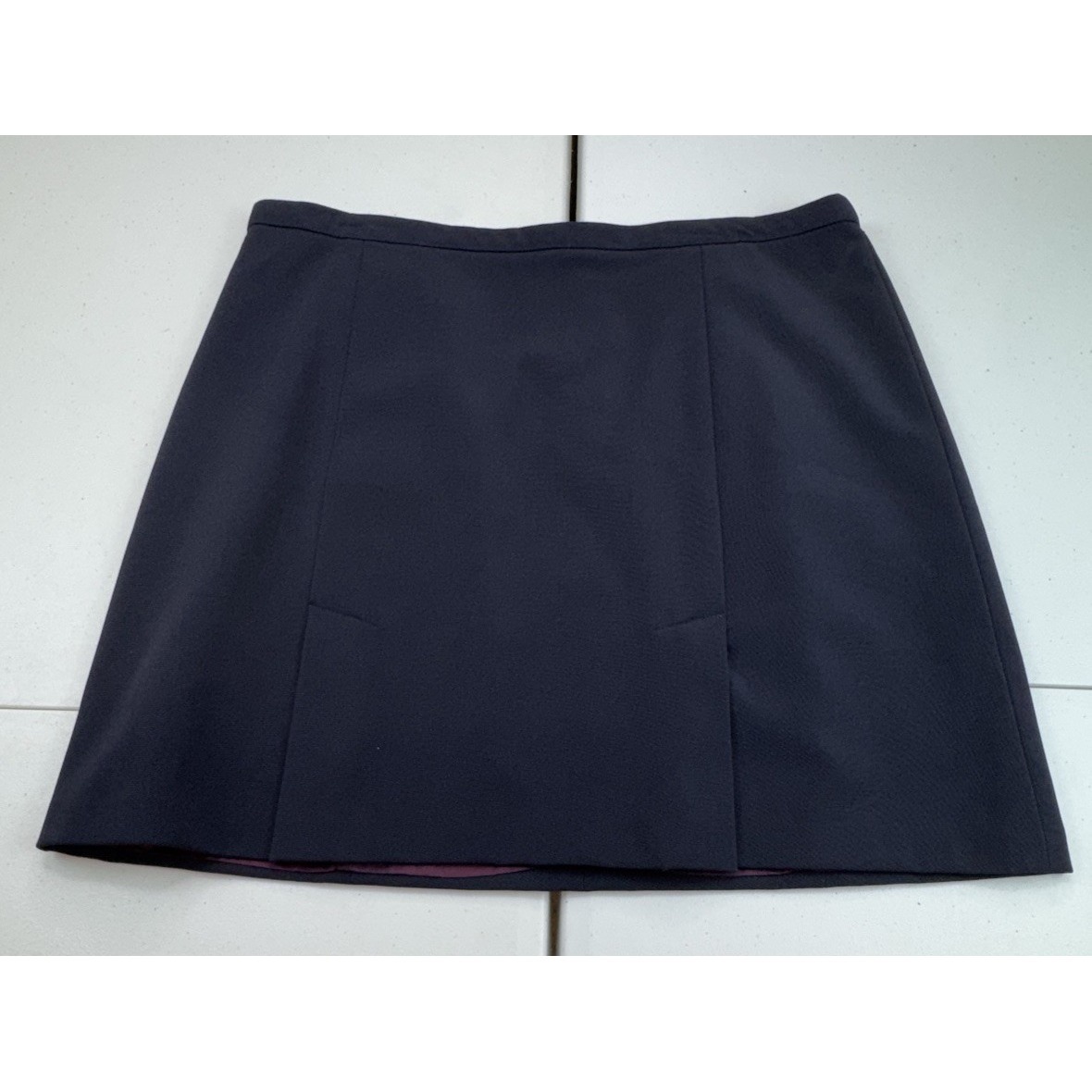 Vintage Laundry By Shelli Segal Women's Pleated Lined Navy Mini Skirt Size 12